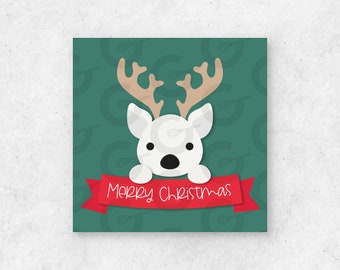Merry Christmas Reindeer Dog Cookie Tag Printable