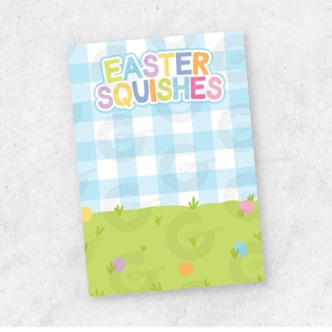Cartão de 3,5" x 5" - Squishes de Páscoa - Biscoito de Páscoa para impressão pronto para imprimir e cortar (4/página)