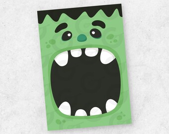 Green Monster Cookie Card- 3.5" x 5"