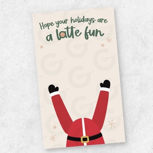 4,5" x 7,5" Latte Fun Holidays/Santa - Cookie Gift Card en Cookie Backer Printable (klaar om af te drukken en te knippen)