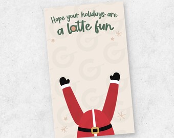 4.5" x 7.5" Latte Fun Holidays/Santa - Cookie Gift Card and Cookie Backer Printable (Ready to Print & Cut)