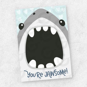 3.5 "x 5" KARTE - Du bist JAWSome Shark - Valentinstag Cookie Printable