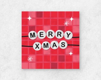 2" Merry XMAS Friendship Bracelet Cookie Tag Printable - (Ready to Print & Cut 20/Page)