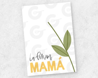 3.5" x 5" La Mejor Mamá - Mother's Day Cookie Card Printable