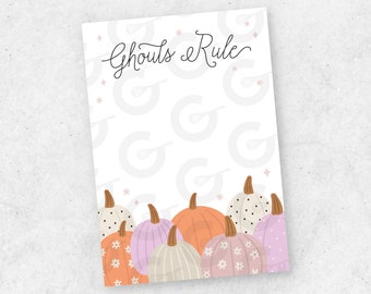 Ghouls Rule, Halloween Cookie Card- 3.5" x 5" (QTY 4, Tiled, Ready-to-Cut)