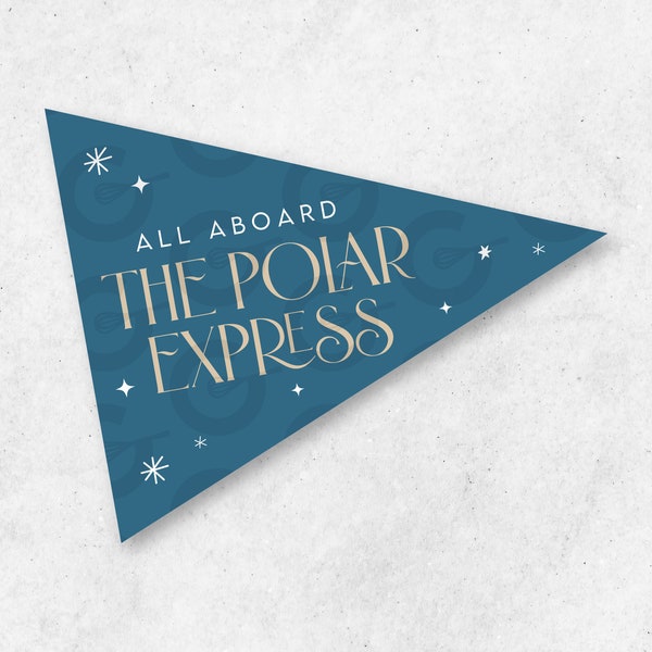 Polar Express Cookie Pennant Tag Printable