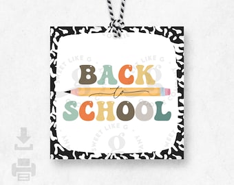 Back to School Retro Cookie Tag - 2 Sizes - Composition