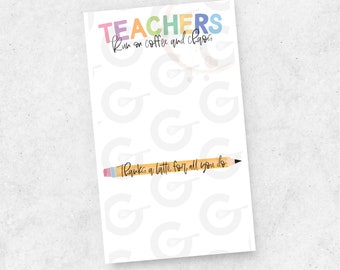 4.5" x 7.5"  Coffee & Chaos / Techer Appreciation - Gift Card / Cookie Backer Printable