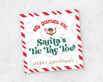 3" BOX LABEL - Elf Games - Santa's Tic Tac Toe Cookie Printable