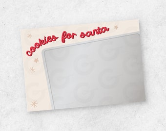 Cookies for Santa- Cookie Printable Card - 5" x 3.5" (Ready to Print & Cut)