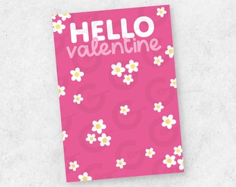 3.5" x 5" CARD - Hello Valentine - Valentine's Day Cookie Printable