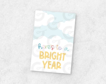 2"x3" Here's to a Bright Year - Back to School Cookie Tag Printable