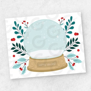 Happy Holidays Snow Globe Cookie Card- 5" x 4"