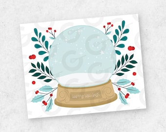 Happy Holidays Snow Globe Cookie Card- 5" x 4"