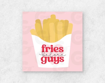 2" TAG - Fries Before Guys - Valentine's Day Cookie Printable