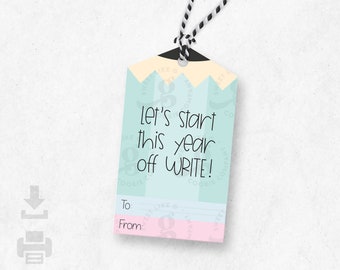 Pencil Tags - 3 Colors/1 Page