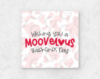 2" TAG - MOOVELOUS (Cowprint) -  Valentine's Day Cookie Tag Printable