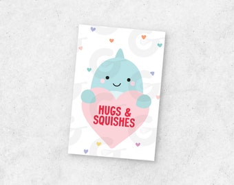 2" x 3" TAG - Hugs & Squishes - Valentine's Day Cookie Printable