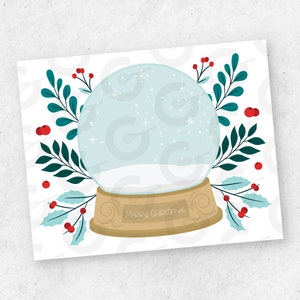 Cartão de biscoito globo de neve de Feliz Natal - 5" x 4"