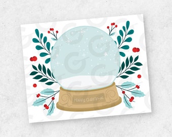 Merry Christmas Snow Globe Cookie Card- 5" x 4"