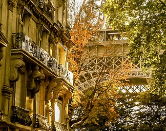 Eiffel Tower Photograph, Paris in the Fall Fine Art Photography, Travel Photo Prints, France Photographs, Paris Architecture Wall Hanging