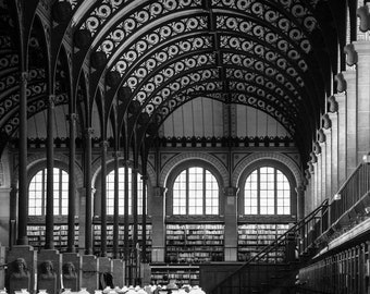 Bibliothèque Ste. Genevieve photo, black and white fine art Paris photography, Falling Off Bicycles travel photo
