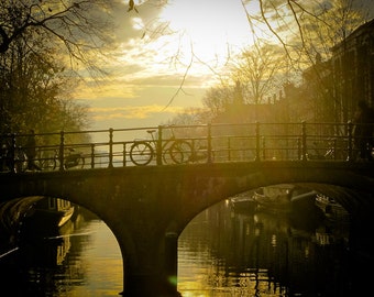 Amsterdam scene photo, bicycle photography, fine art Netherlands photography, Dutch bike, travel photo, wall decor