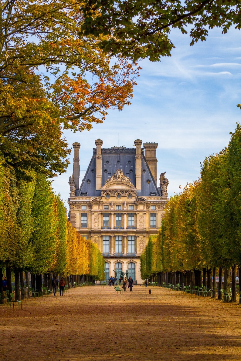 Fall in Paris at the Louvre Fine Art Photography, Paris Travel Photo Prints, Above The Mantle Paris Artwork, Collectible France Photographs image 1