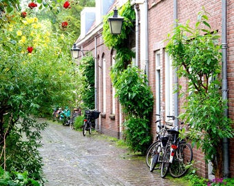 Utrecht bike photo, bike parking, summer bicycle photo, fine art Netherlands photography, travel photo, wall decor