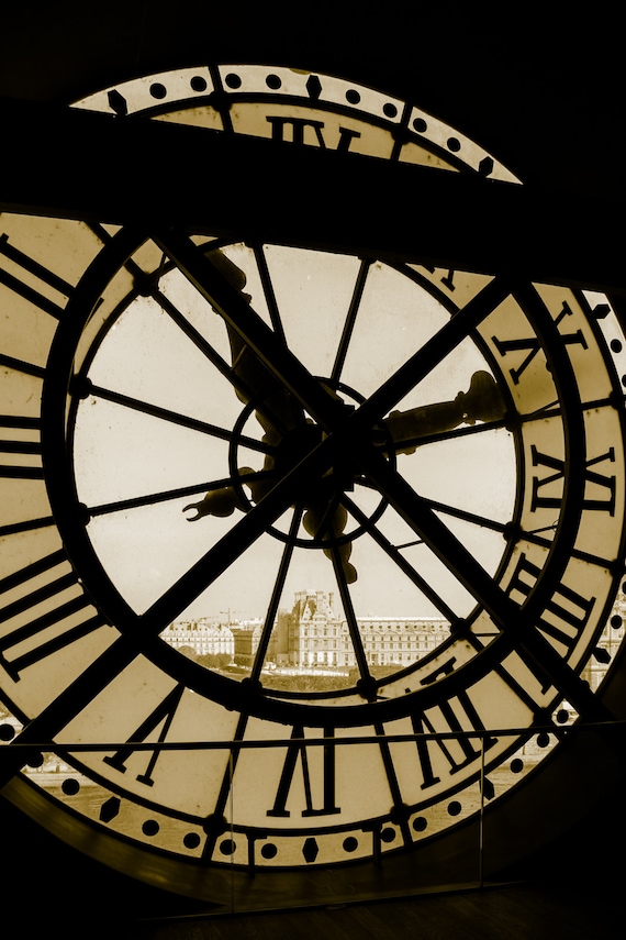 Musée d'Orsay Uhr Foto, schwarz-weiß Kunstfotografie Paris