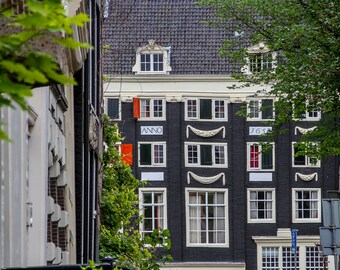Amsterdam façade photo, fine art Netherlands photography by Julia Willard Falling Off Bicycles