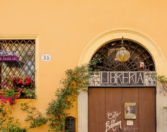 Rome, Italy door, Falling Off Bicycles, bougainvillea flower photography, travel photo, wall decor by Julia Willard