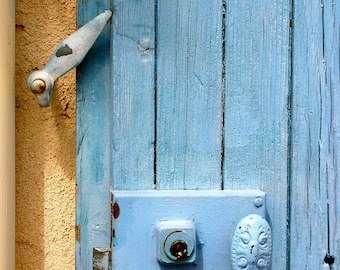 Provence blue door, pastel color door, fine art paris photography, travel photo, wall decor