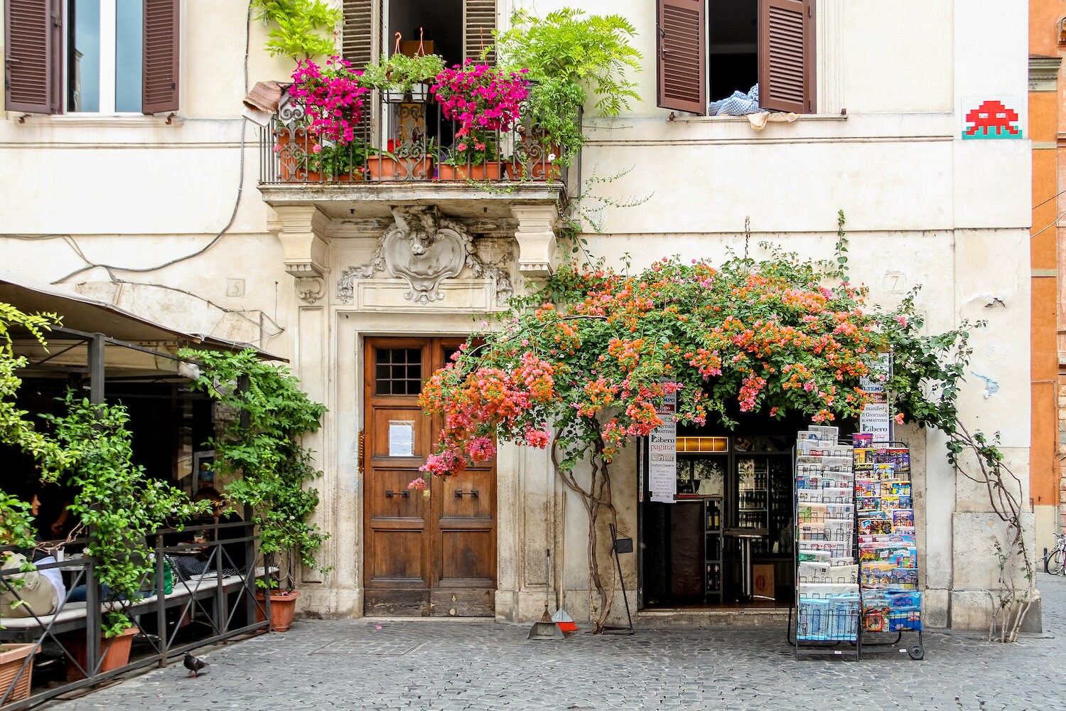 Rome Italy Door Falling off Bicycles Bougainvillea Flower - Etsy