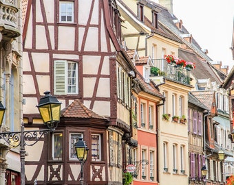 Colorful Colmar Alsace, fine art paris photography, France photo, Falling Off Bicycles travel photo, wall decor