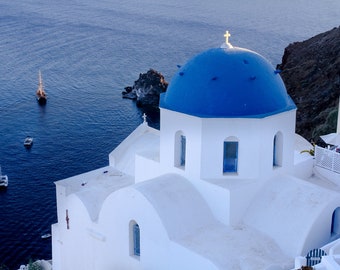 Santorini view by Julia Willard of Falling Off Bicycles, Mediterranean Sea photo, fine art photography, travel photo