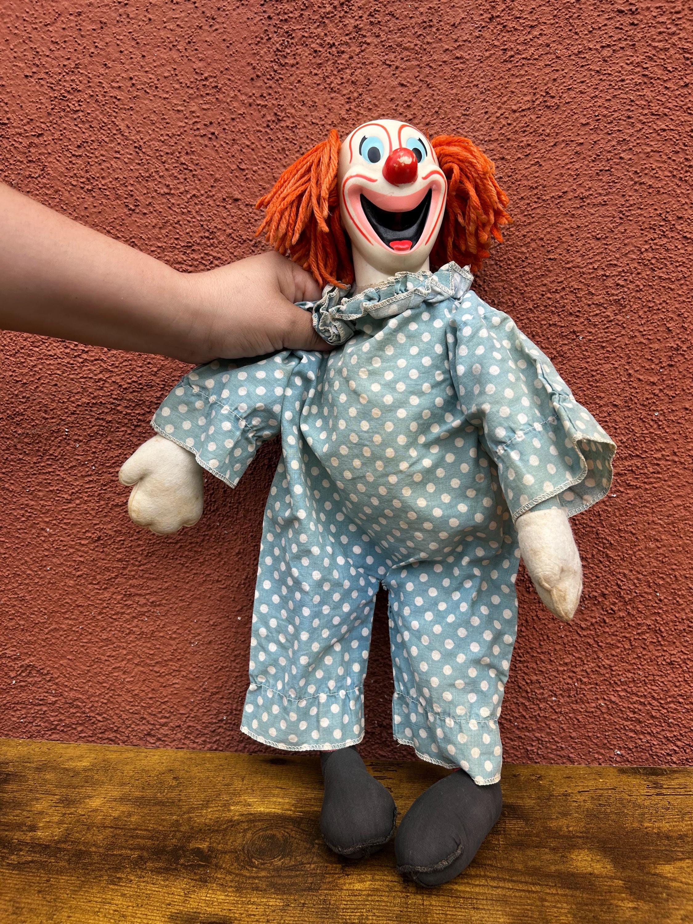 Vintage 1960's Bozo the Clown Cloth -mid Century Circus Toy- 18