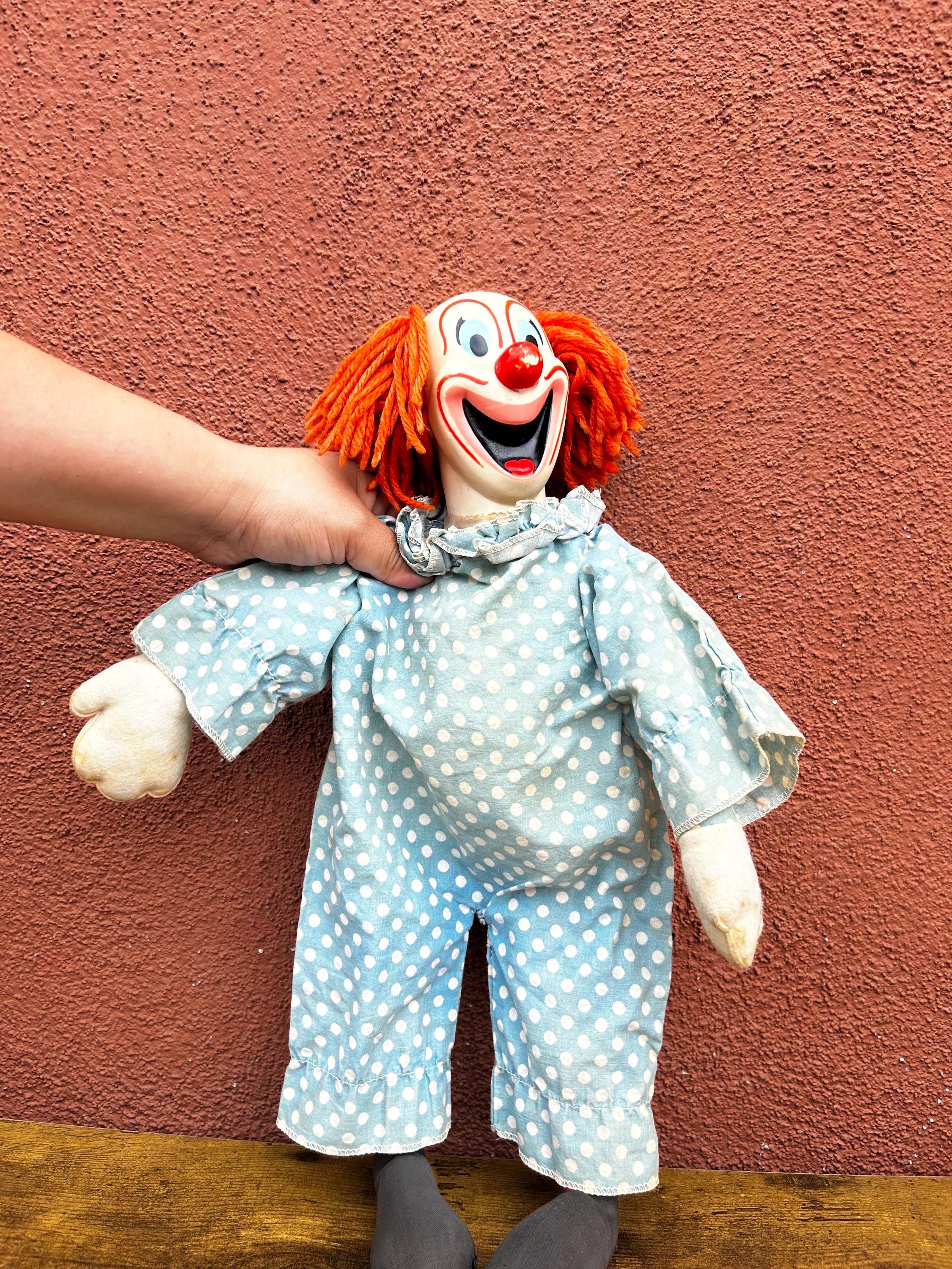 Vintage 1960's Bozo the Clown Cloth -mid Century Circus Toy- 18
