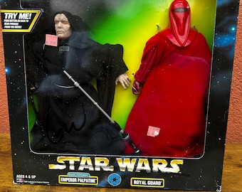 Vintage 1990's Kenner Lucasfilm Star Wars "Emperor Palpatine" and "Royal Guard.