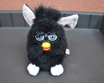 1998 Tiger Electronics Vintage Furby Witch's Black Cat with Gray Eyes. Model 70-800 (Working)