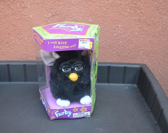 1998 Tiger Electronics Vintage Furby Witch's Black Cat with Gray Eyes. Model 70-800 (Working)