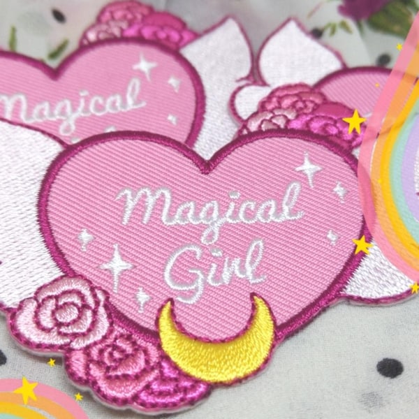Magical girl embroidered patch