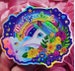 Lisa frank inspired plague mask wash your hands sticker