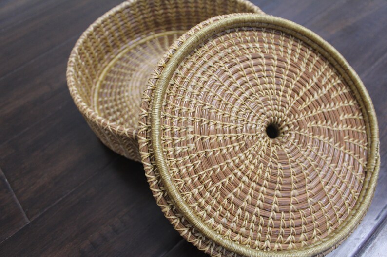 Tortilla Basket / Kitchen Decor / Woven Basket with Lid / Etsy