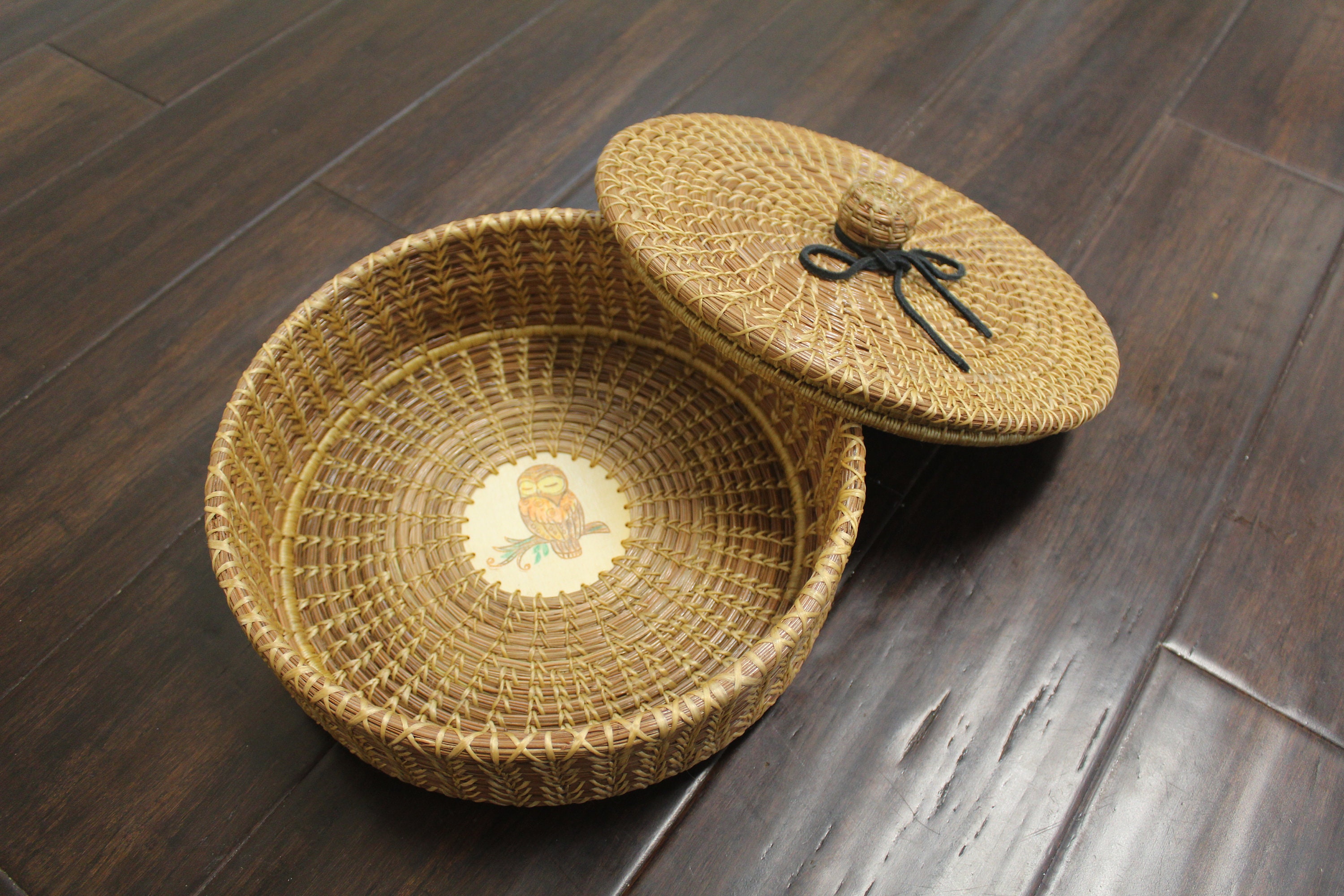 Tortilla Basket / Kitchen Decor / Woven Basket with Lid / Etsy