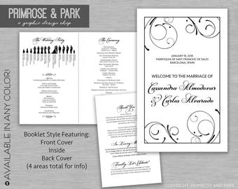 wedding ceremony program pamphlet wedding ceremony program etsy