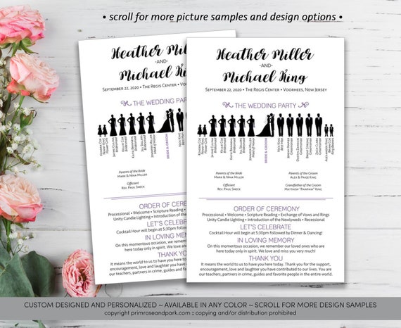 Silhouette Wedding Program Fun Wedding Program Ceremony Etsy