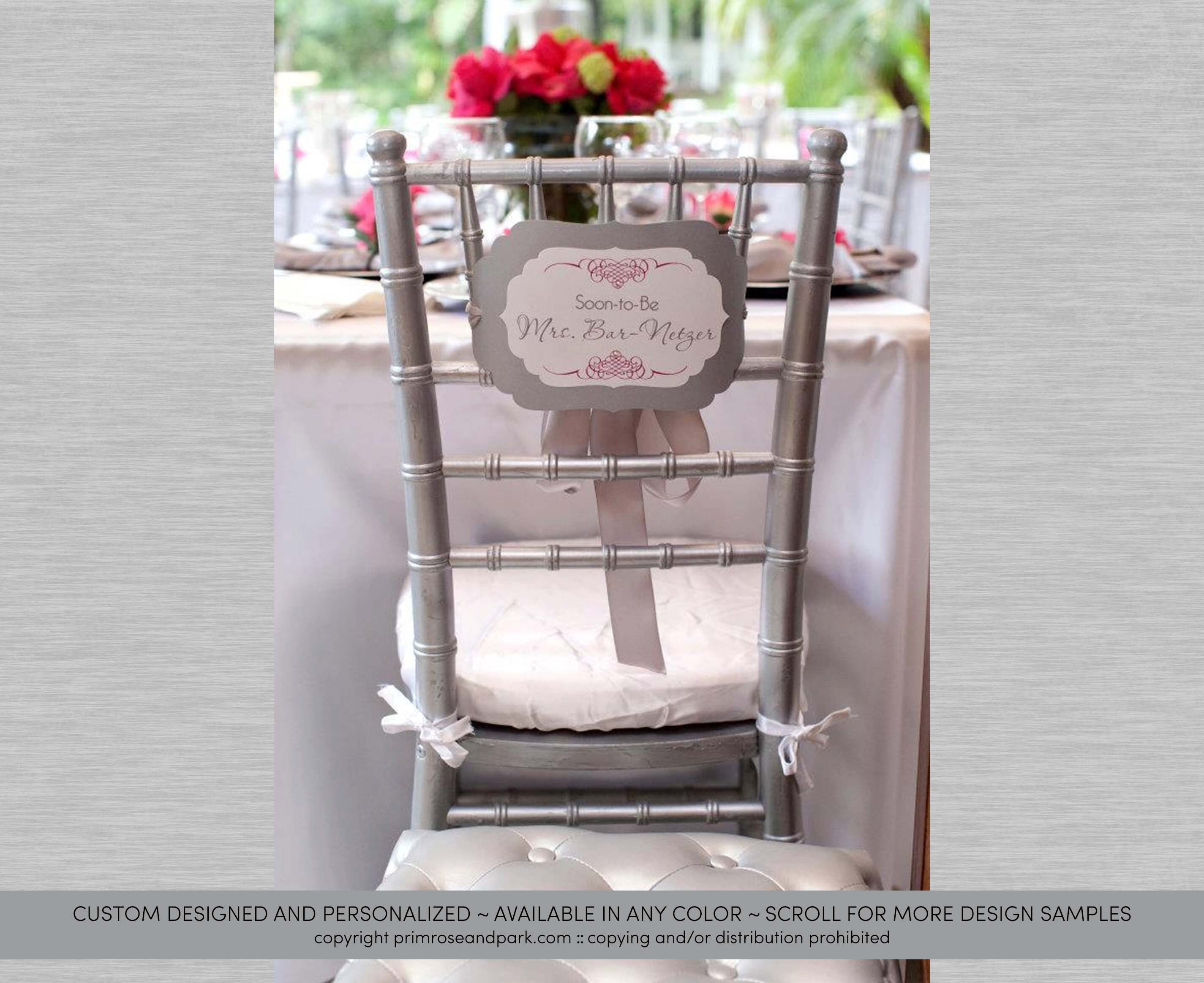 Bridal Shower Chair Decoration Card 50
