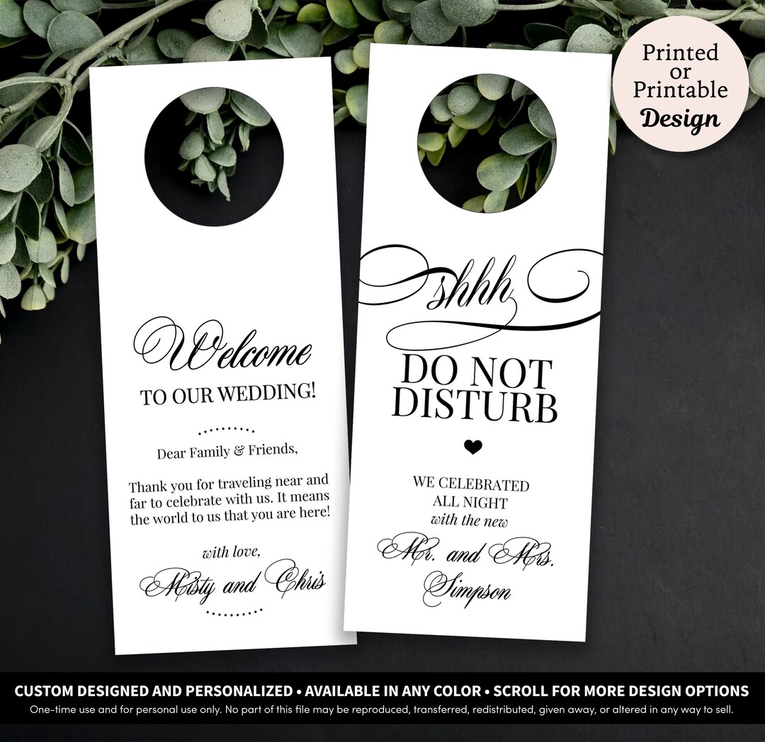 Modern Traditional Do Not Disturb Door Hanger Wedding Do Not Disturb Sign Do Not Disturb Hotel