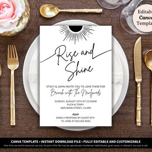 Rise and Shine Invitation Download Template | Post Wedding Breakfast Farewell or Brunch Invitation | Wedding Hotel Welcome Bag